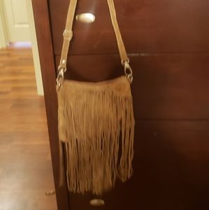 Brown cow leather purse